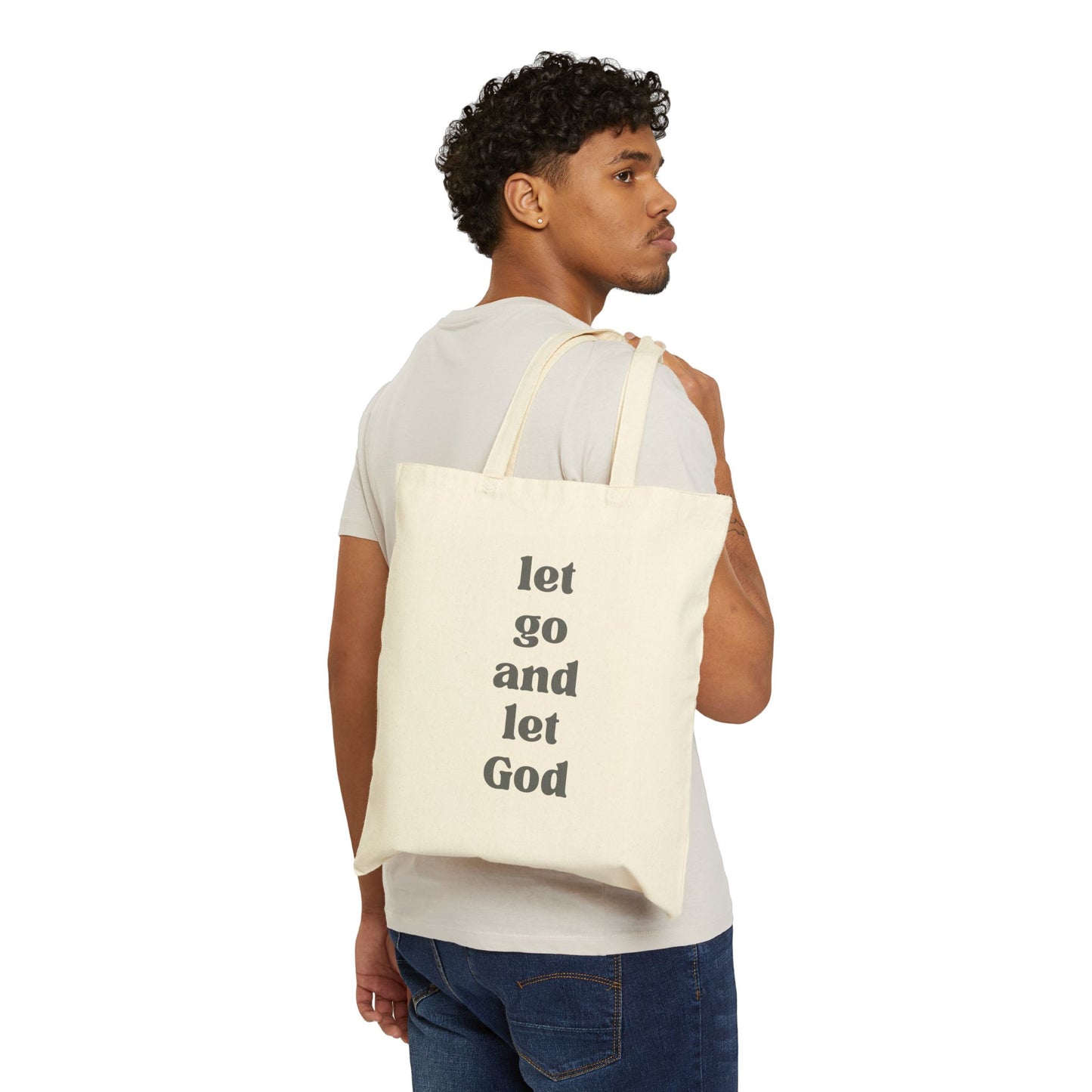 Let Go And Let God Cotton Canvas Tote Bag