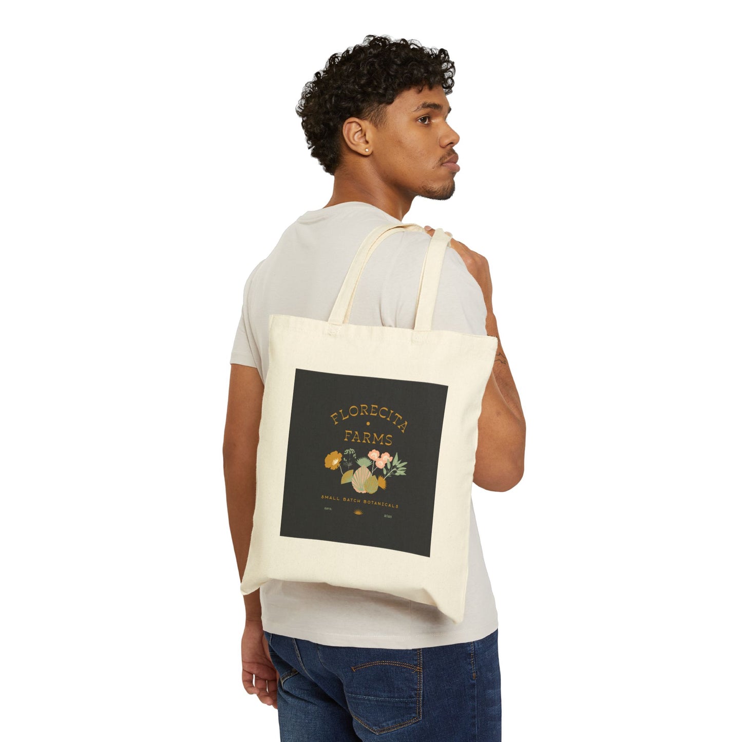 Florecita Farms Logo Cotton Canvas Tote Bag