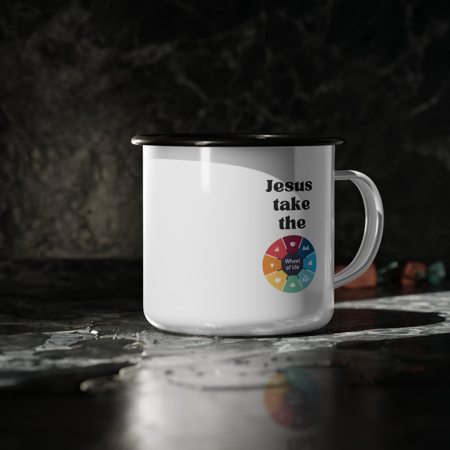 Jesus Take The Wheel Of Life Enamel Camp Mug